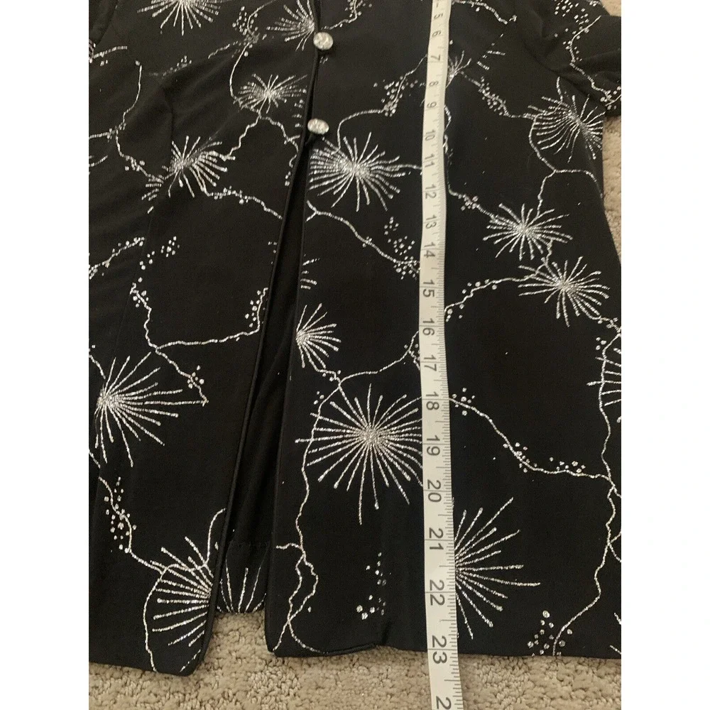 Alex Evenings Womens Black Starburst Velvet Jacket Size Small Whimsigoth Witchy